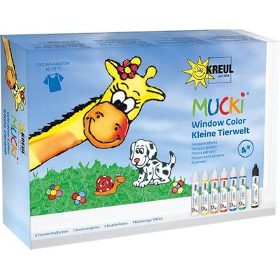 KREUL MUCKI Window Color Set Kleine Tierwelt, 7 x 29 ml Fenstermalfarbe
