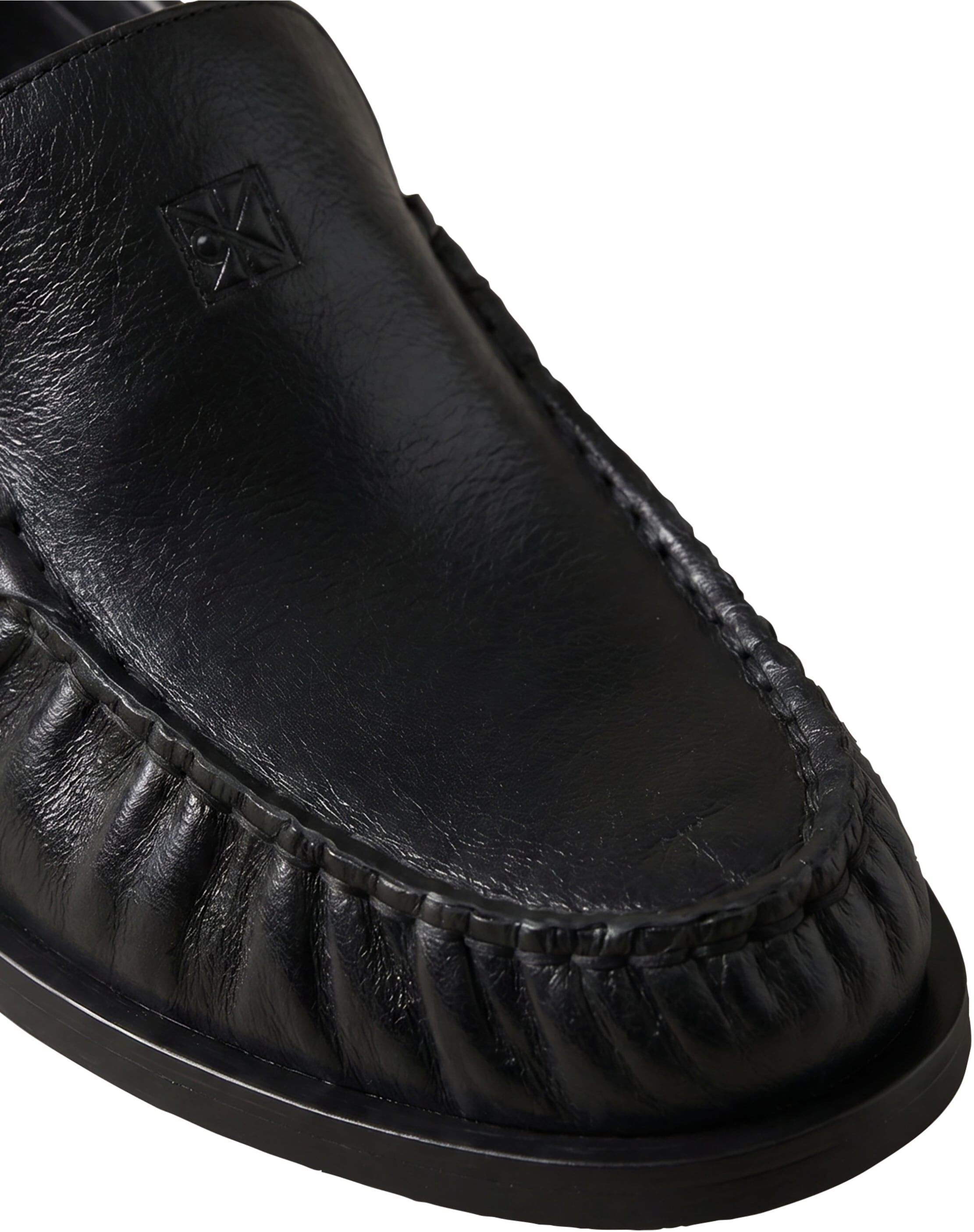 Loafer CALVIN KLEIN "ROUND ESSENTIAL LOAFER LTH", Damen, Gr. 40, schwarz, Leder, unifarben, Schuhe Loafer, Slipper, Schlupfschuh mit gepolstertem Schaftrand