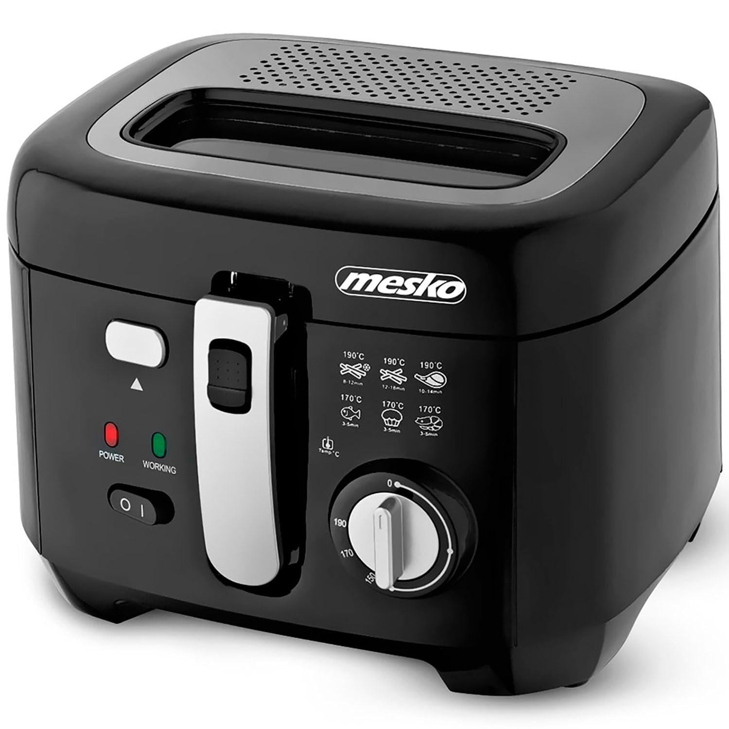 Mesko Home MS 4908 Friteuse, 2,5 liter, Vrijstaand, Zwart/Grijs, Knopbediening