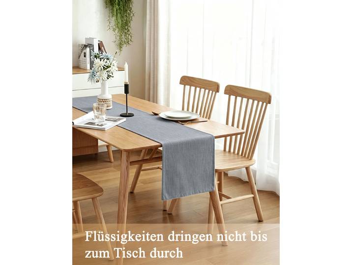 Tischläufer GOODPRODUCT Ozzie , grau (dunkelgrau), B:140cm L:30cm, Polyester, Tischdecken, Tischläufer, Formstabil & pflegeleicht, gewebtes Design, uni, Dekoration, Esszimmer