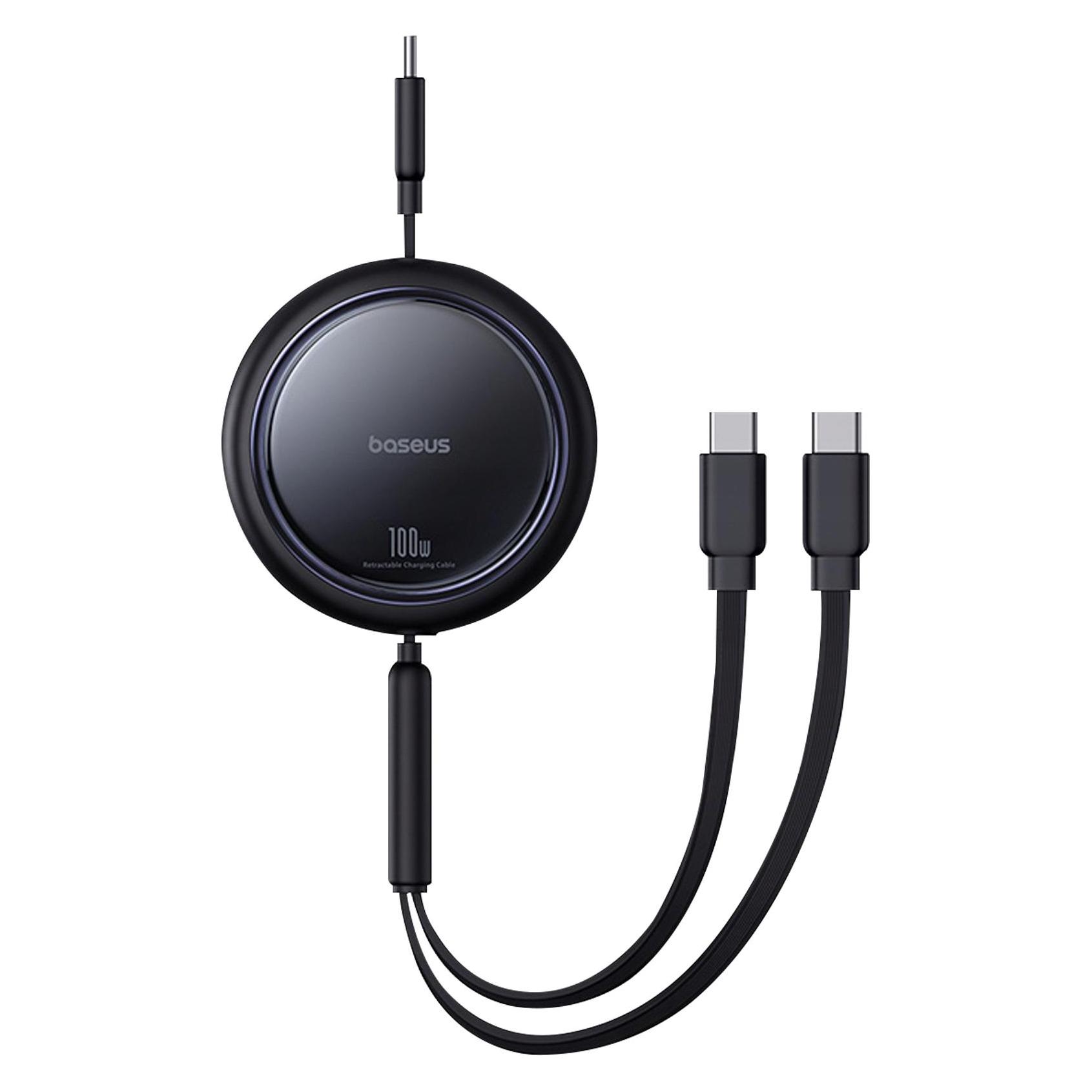 Baseus Kabel USB-C 2W1 Bright Mirror, C+C / 100W / 1m (czarny) (1 m, 100 W) (P10318602111-00)