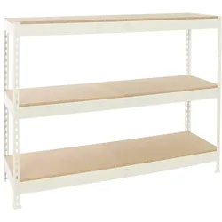 Proregal Schwerlastregal WOOD BEAST THREE | HxBxT 200x210x75cm | Fachlast 500kg | Weiß