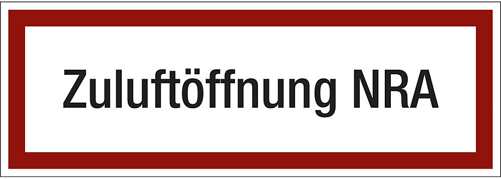 kaiserkraft Brandschutzkennzeichen für die Feuerwehr, Zuluftöffnung NRA, VE 10 Stk, Kunststoff, LxH 297 x 105 mm