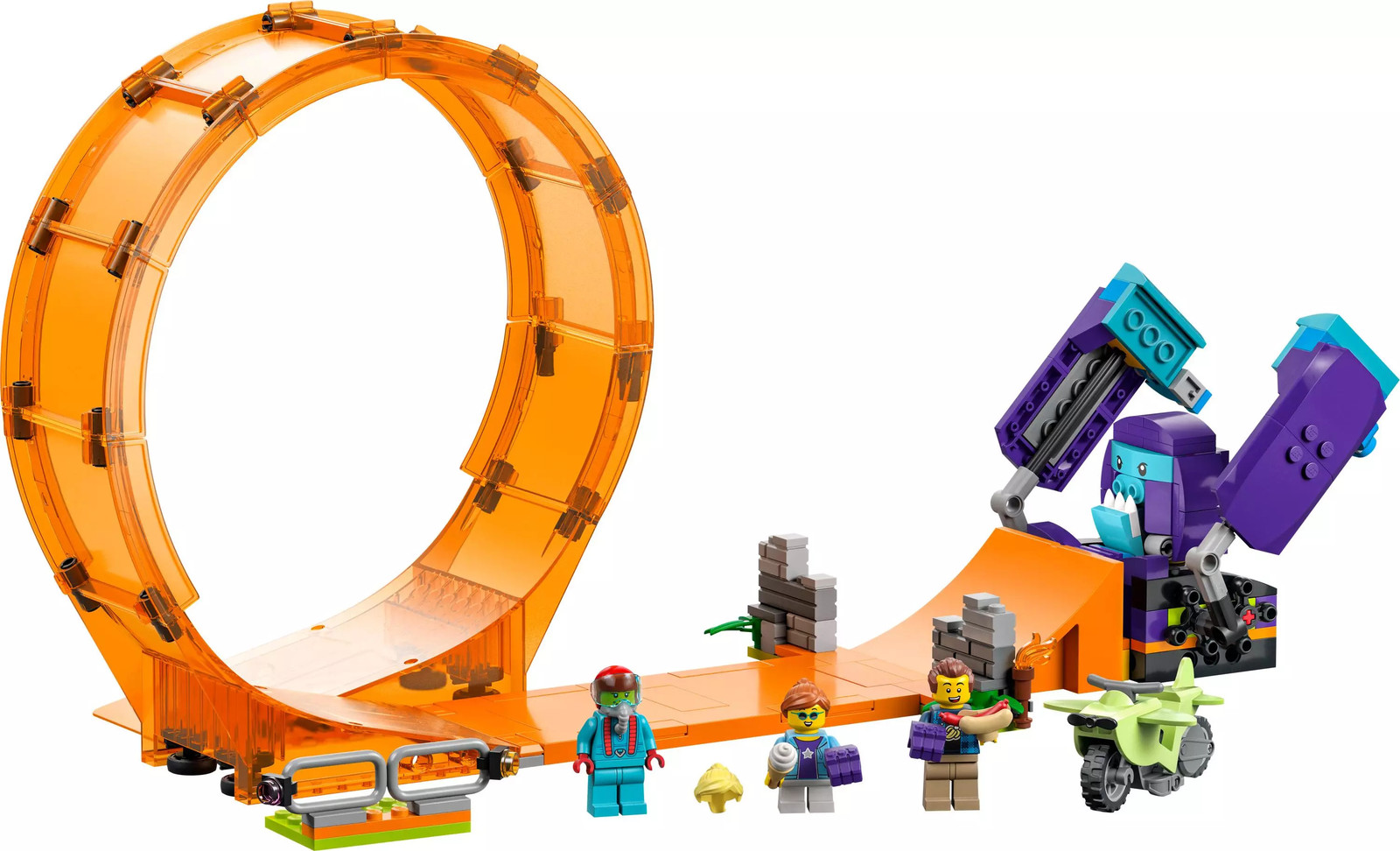 LEGO 60338 City Stuntz Apenstuntbaan met helling, motor en 3 minifiguren