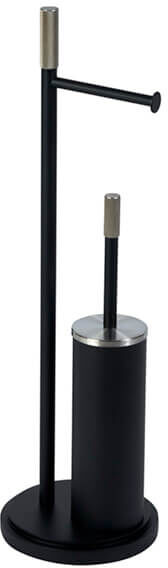 Showerdrape Chester Black Toilet Roll Holder & Toilet Brush Combination