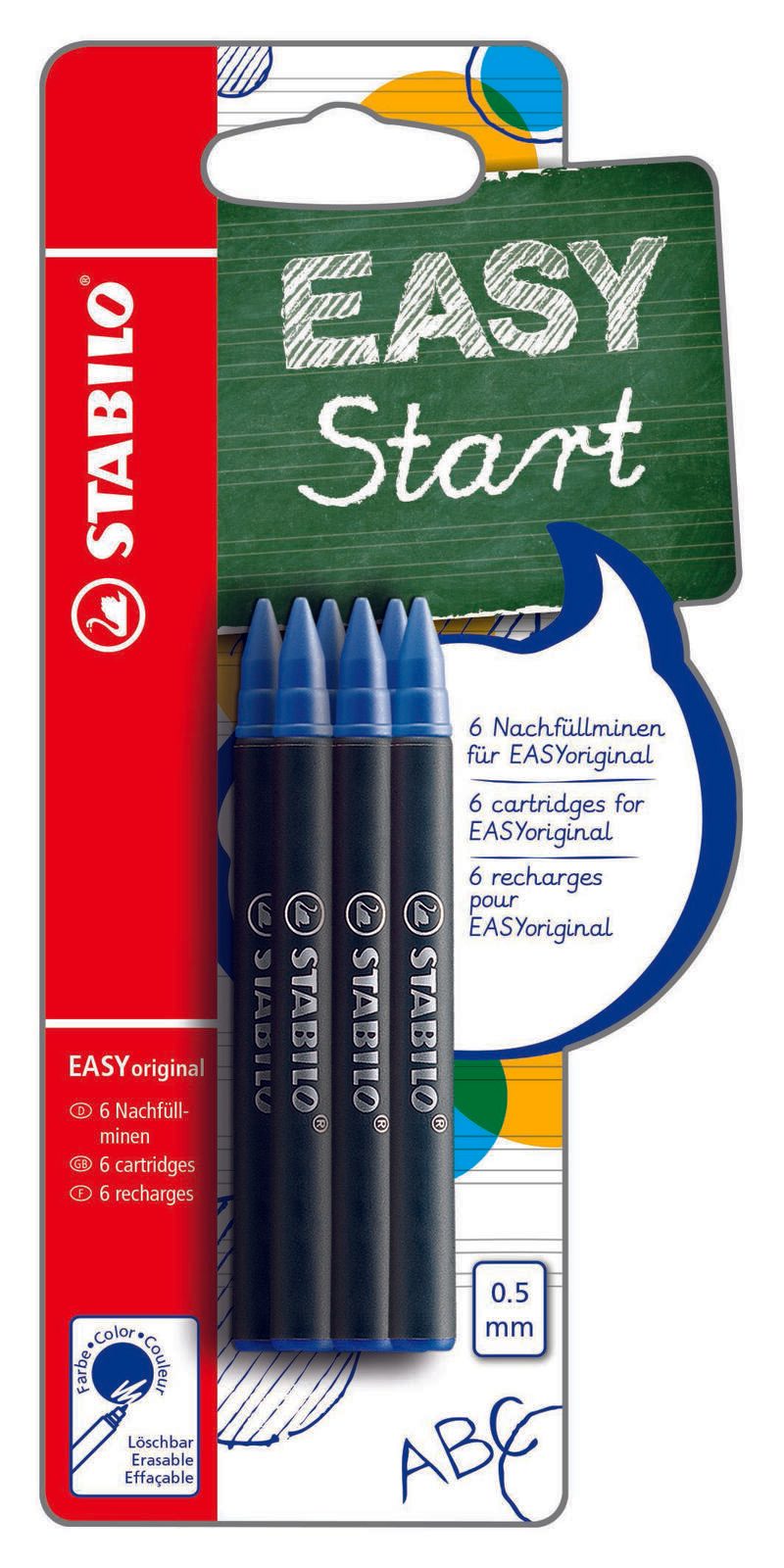 STABILO Tintenrollerminen 0.5 mm blau B-47374-10