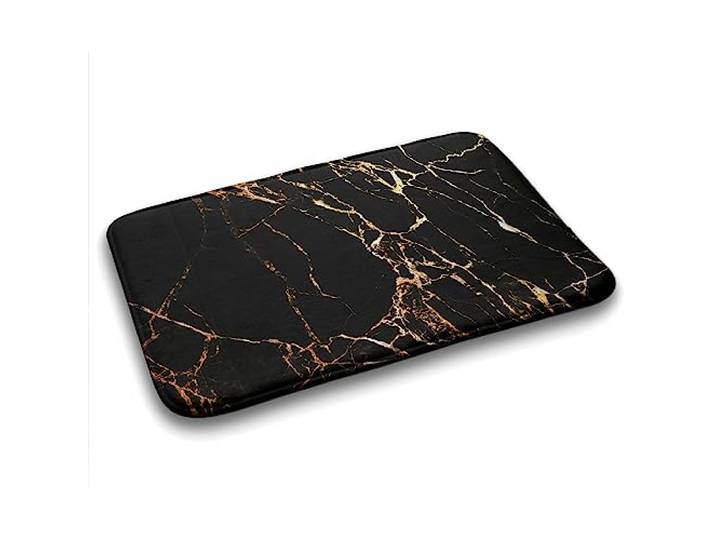 Tulup 90x60 cm Teppiche für das Bad Absorbieren Rechteckig Bodenschutz Wasserdicht Dekoration Badezimmer Wohnzimmer - Schwarz