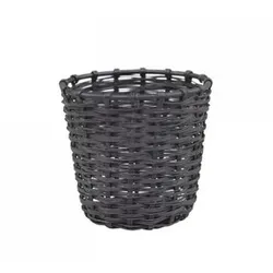 Chic Antique Teelichthalter im Flechtlook, H6,5/D7,5 cm, antik kohle
