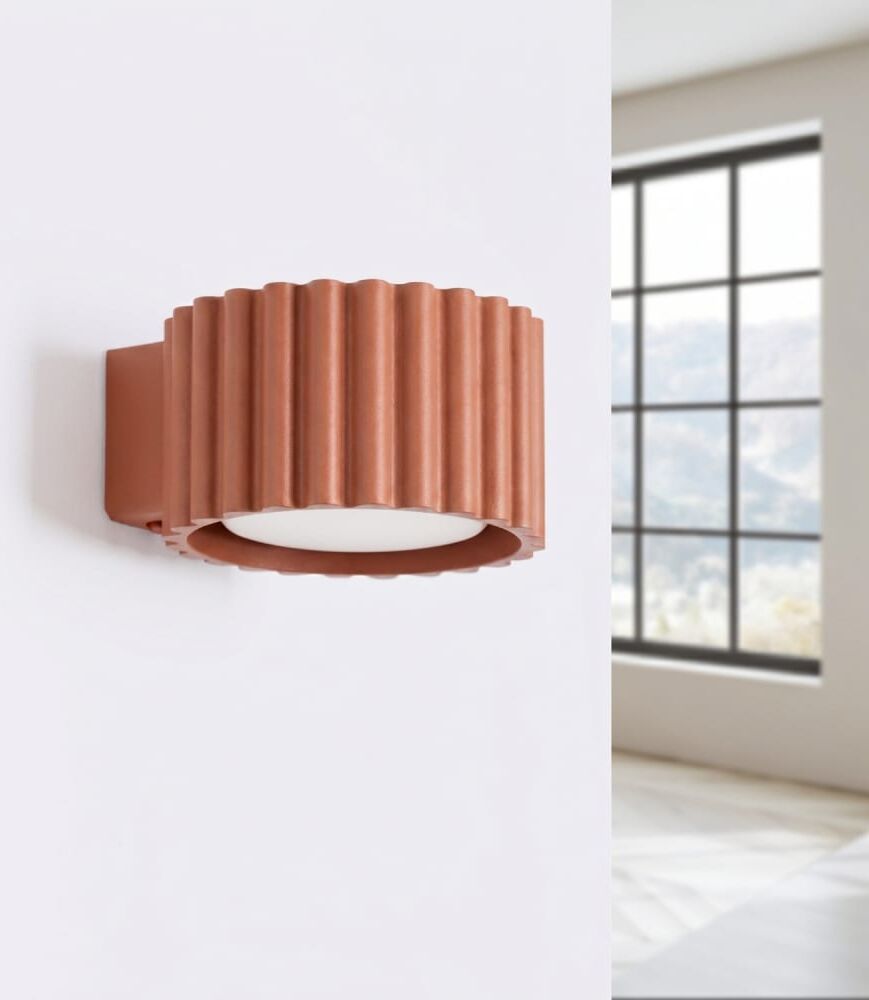 Sollux Lighting Applique aluminium ocre rouge h 6 cm Rouge 10x0x12cm