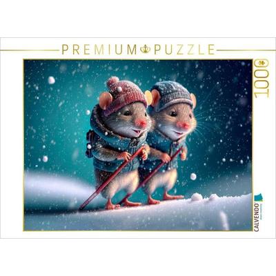CALVENDO Puzzle Schnee macht Spaß | 1000 Teile Lege-Größe 64x48cm Foto-Puzzle für glückliche Stunden