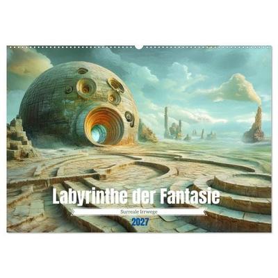 Labyrinthe der Fantasie - Surreale Irrwege (Wandkalender 2027 DIN A2 quer), CALVENDO Monatskalender