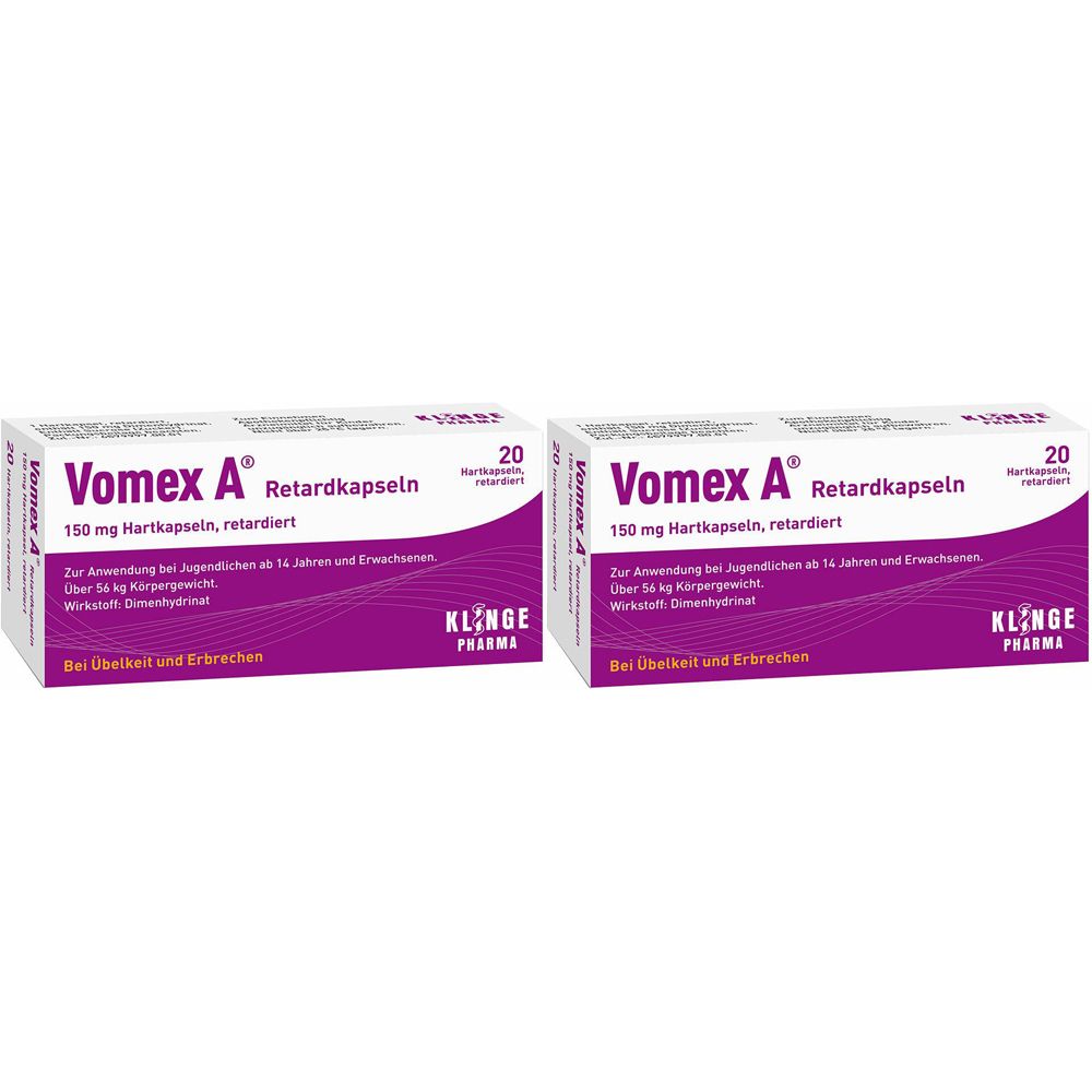 Vomex A Retardkapseln Doppelpack 2x20 St Retard-Kapseln