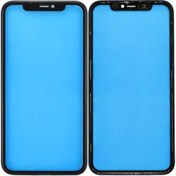 Display-Frontglas für iPhone 11, schwarz mit Rahmen und Polarisator