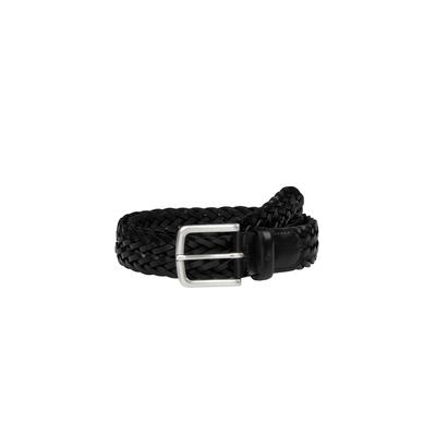 Flechtgürtel MARC O'POLO, Herren, Gr. 90, schwarz, Rindsleder, Basic, Gürtel, schmale, geflochtene Lederstreifen, eckige Schnalle