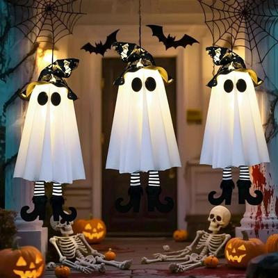 Uplift Essentials Halloween LED Hanging Light Up Witch Ghost Halloween LED Hanging Light Up Witch Ghost
