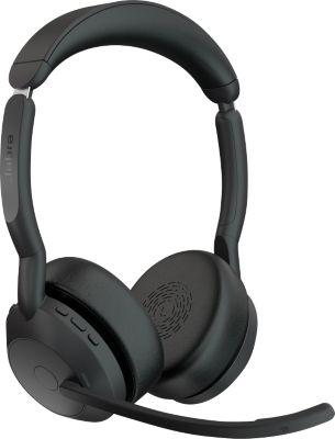 Headset Jabra Evolve2 55, Ladestation, Reichweite bis 30 m, bis 10 h, UC-optimiert, Stereo, schwarz