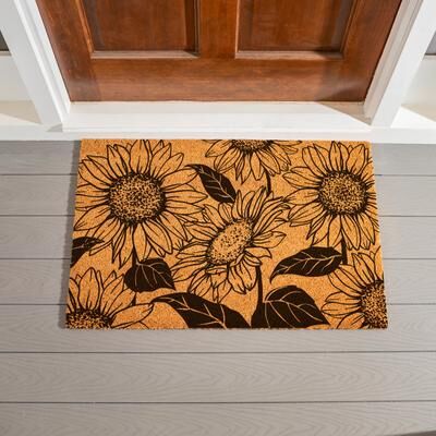 Evergreen Sunflower Field Coir Door Mat