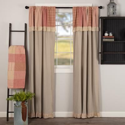 VHC Brands Sawyer Mill Patchwork Panel with Valance Set - Panel 84x40