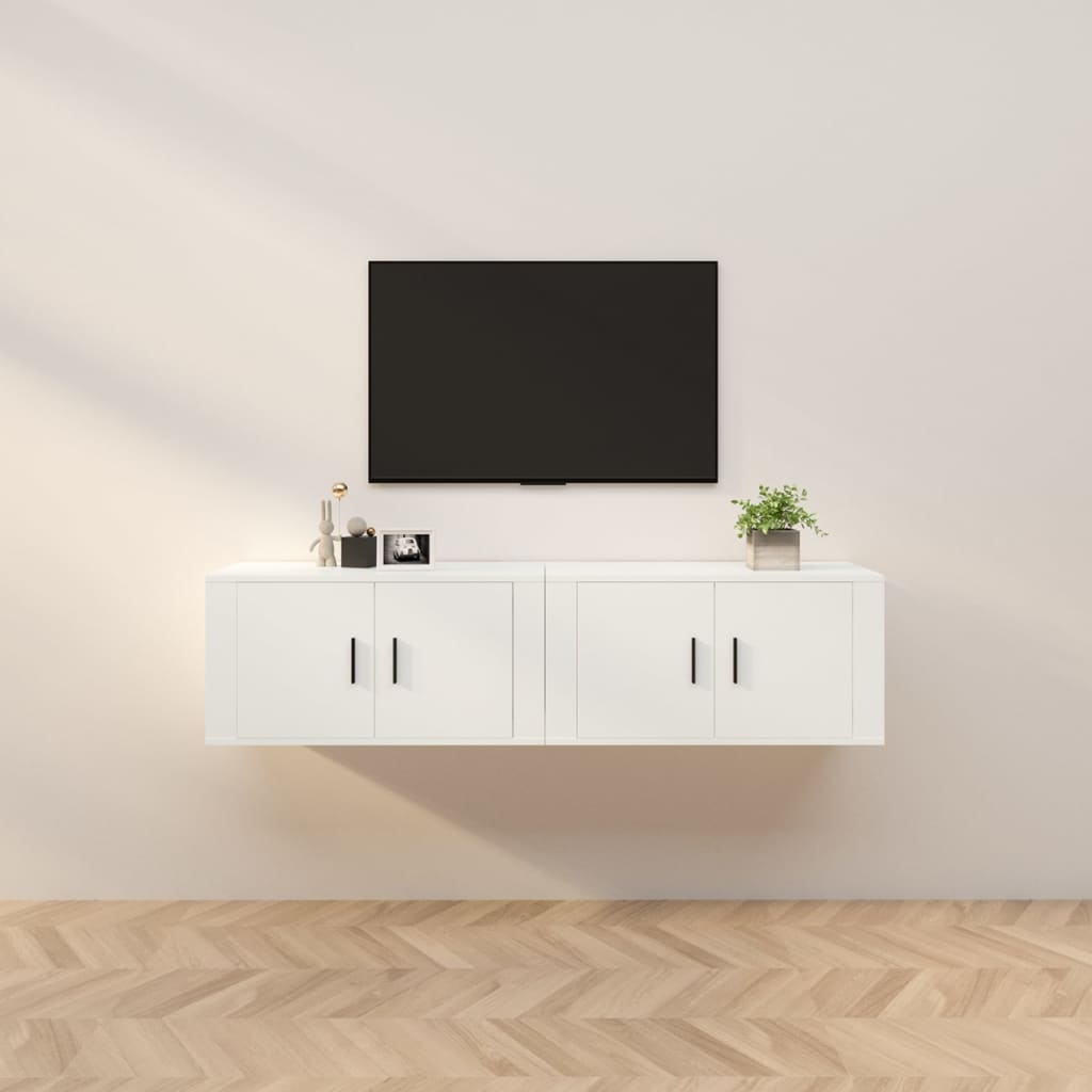 vidaXL Muebles para TV de pared 2 uds blanco 80x34,5x40 cm Blanco