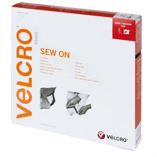 VELCRO Klettband zum Aufnähen, Haken & Flausch 20mm x 10m Schwarz
