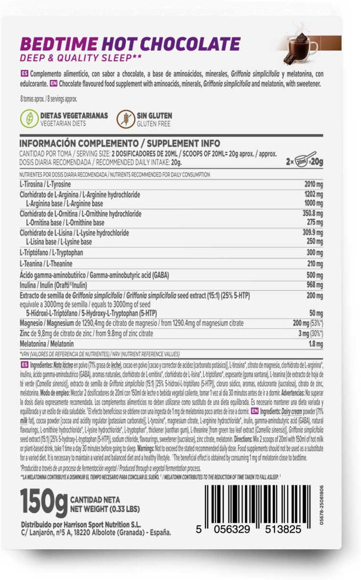 HSN Chocolate caliente sueño profundo * 150g - Sueño - Polvo - 8  Servicios