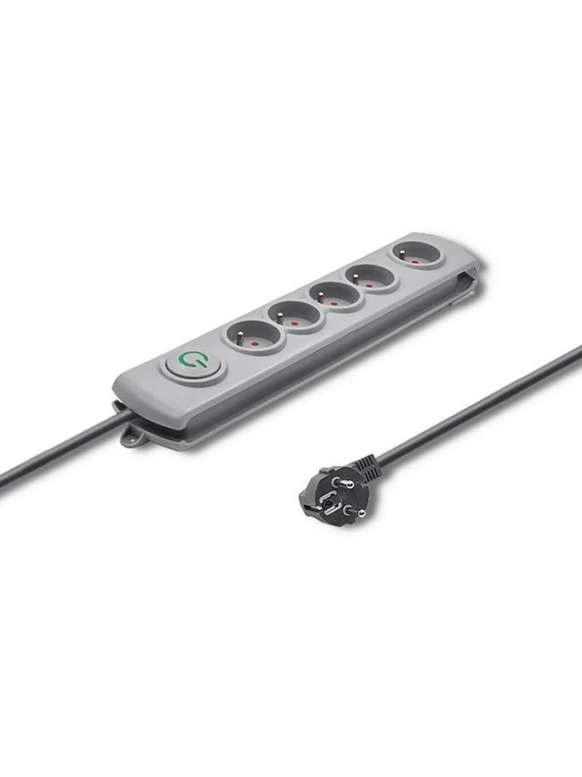 Qoltec Überspannungsschutz 50272 - 5 AC-Steckdosen - 3 m Kabel - Grau