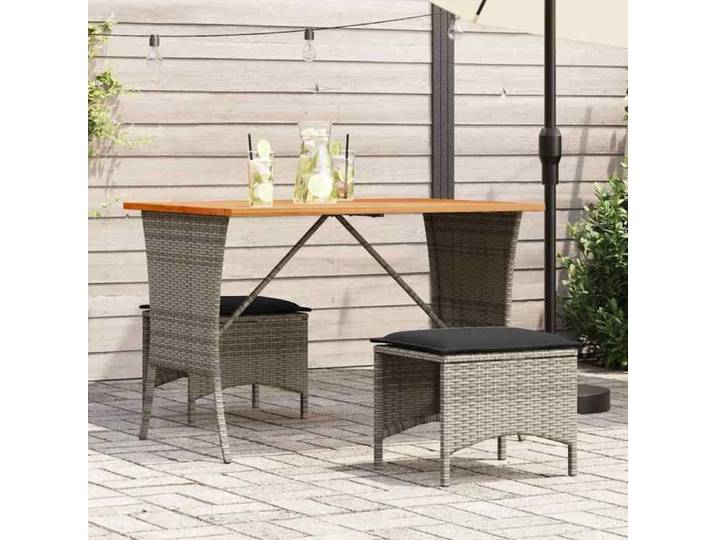 NEW 2026  Table de balcon - 1 pc - look élégant - avec dessus en bois d'acacia gris 105x75x72 cm L1355
