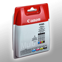 4 Canon Tinten 0386C008 CLI-571 Multipack KCMY 0386C005