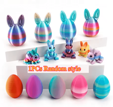 Inspire Picks 3D Printed Easter Rabbit Ornament With Egg Cute Desk Decor & Kids Gift 1pcs Random Style