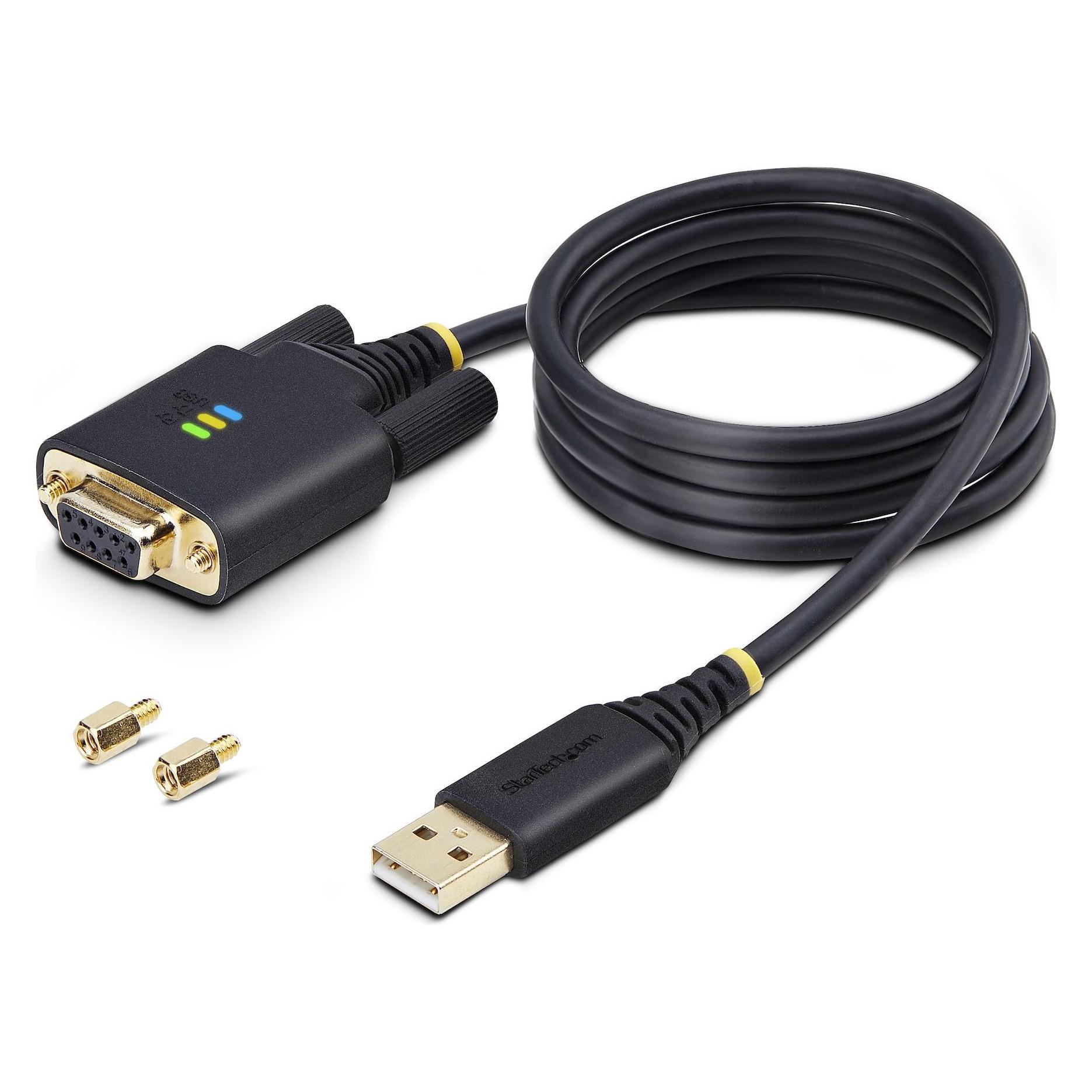 StarTech COM 1m USB Null Modem Kabel COM Retention FTDI USB-A zu RS232 Nullmodemkabel Wechselbare DB (1 m) (1P3FFCNB-USB-SERIAL)