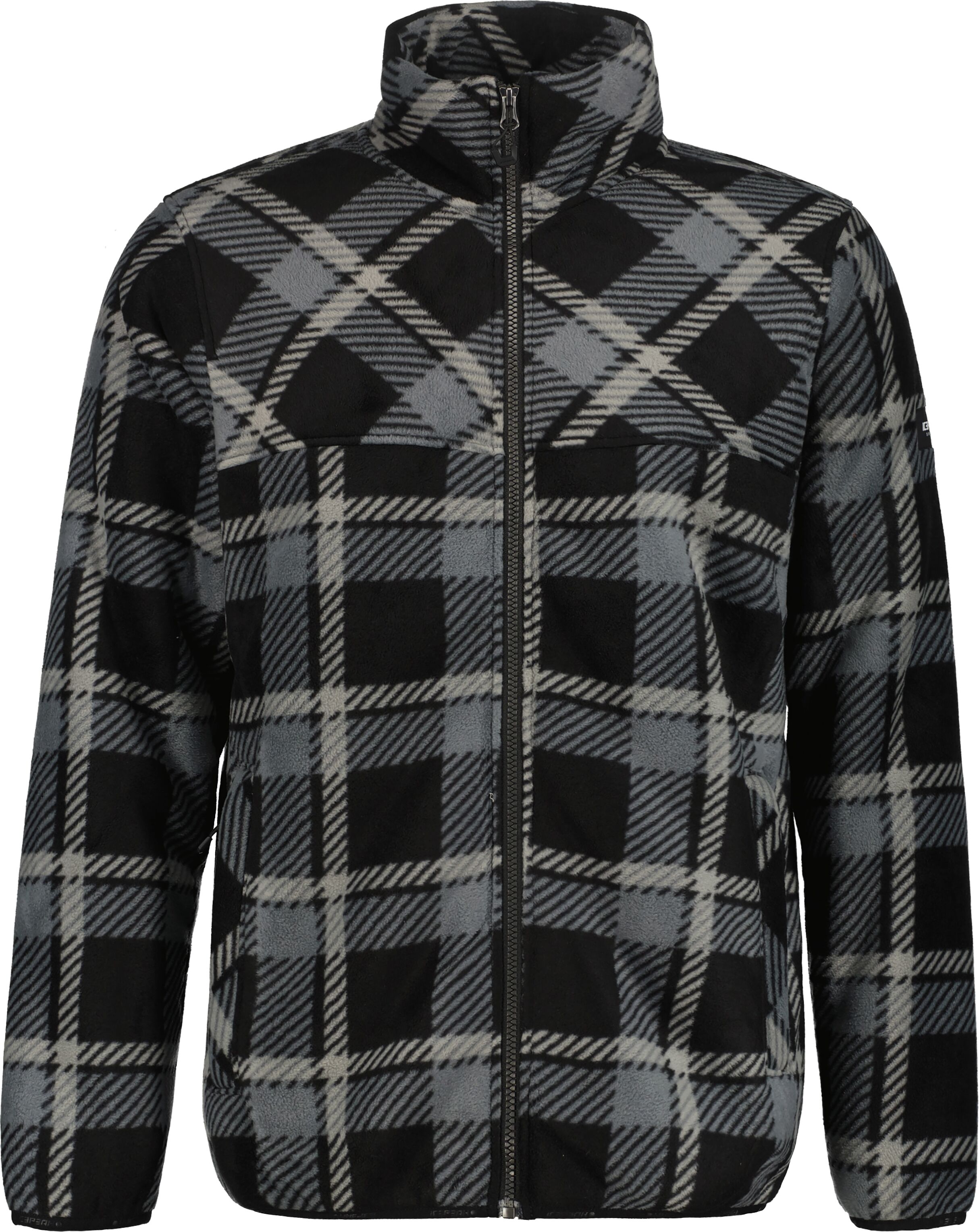 Fleecejacke ICEPEAK "ICEPEAK MARENGO", Herren, Gr. XXL, schwarz-weiß (basic schwarz), Obermaterial: 100% Polyester, Jacken Fleecejacke, normale Passform, mit zwei Reißverschlusstaschen vorne