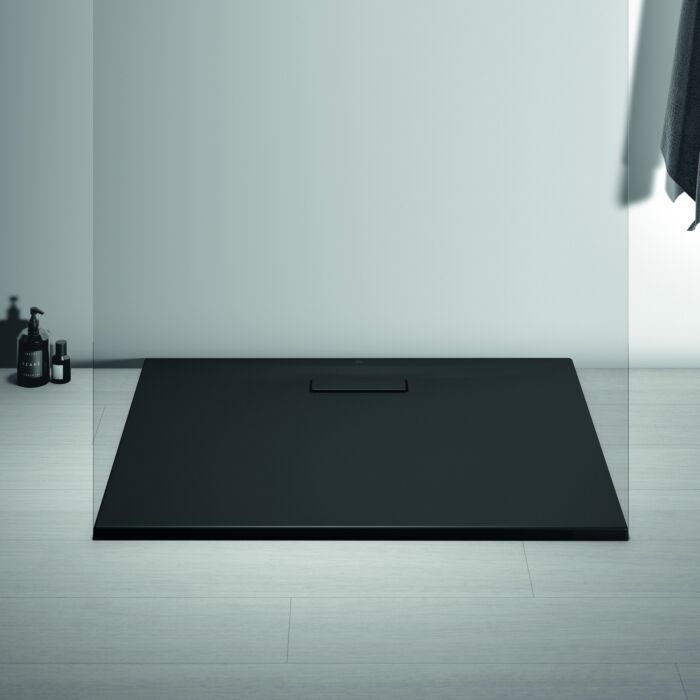 Ideal Standard Flat New Duschwanne T4468V3 1000x800x25mm, Schwarz, Silk Black