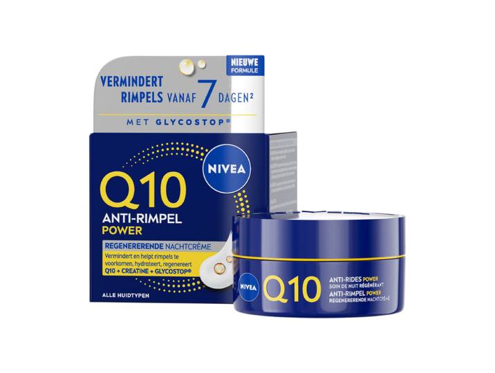 NIVEA Q10 POWER Anti-Rimpel Nachtcrème - Alle huidtypen - Crème Verrijkt met Q10 en Creatine - 50 ml