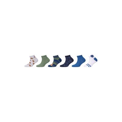Sneakersocken S.OLIVER "6er Pack", Mädchen, Gr. 27-30, bunt (beaucoup blau), 72% Baumwolle, 26% Polyamid, 2% Elasthan, gemustert, Socken Sneakersocken, 6er Pack Weiche Qualität aus Bio-Baumwolle für hohen Tragekomfort