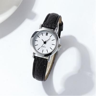Friendly Fresh Finds Small Dial Womens Quartz Watch With Casual Leather Band Fashionable, Elegant, And Durable black White
