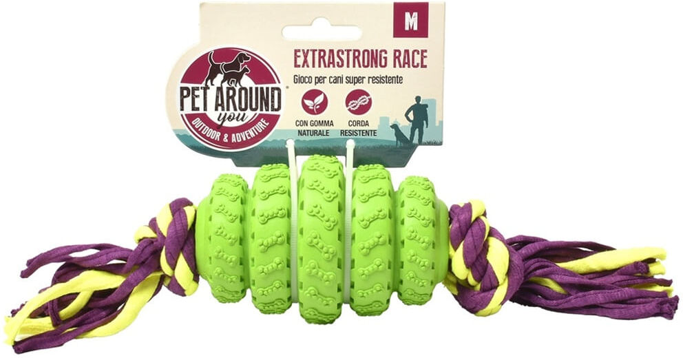Pet Around You Gioco Cane Corda Extra Strong Race Verde M