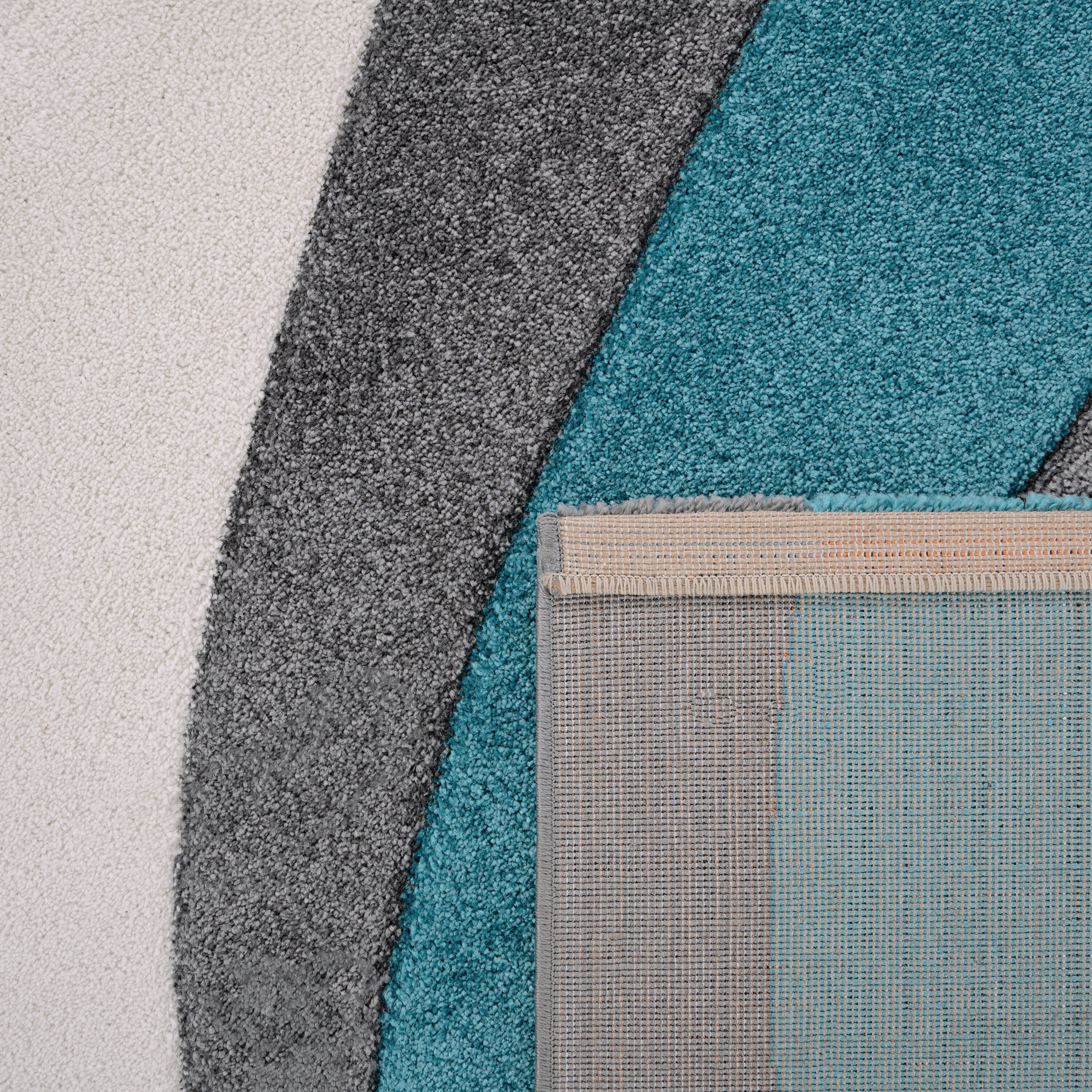 Teppich PACO HOME "Diamond 760", blau (türkis), B:120cm H:18mm L:170cm, Kunstfaser, Teppiche, Teppich, Kurzflor, 3D-Design, modernes Wellen Muster, Kundenliebling türkis B : 120cm 1 Stk., 18mm, L: 170cm