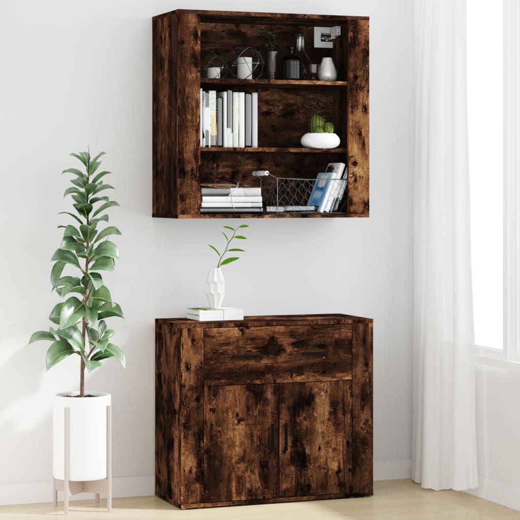 vidaXL Buffet haut Chêne fumé Bois d'ingénierie