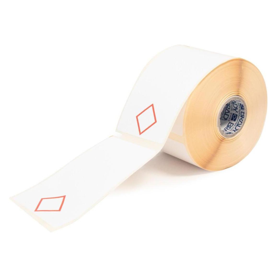 Brady THTCLP-S-L1-7610-0.4-SC, Papier, Weiss, 55.00 x 85.00 mm, Layout L1 (1 rote Raute vorgedruckt (59 mm) (THTCLP-S-L1-7610-0.4-SC)