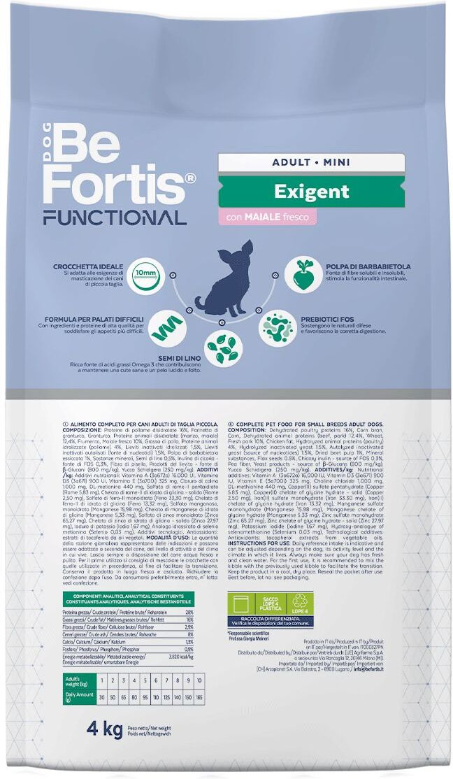 BeFortis Dog Mini Adult Exigent 4KG