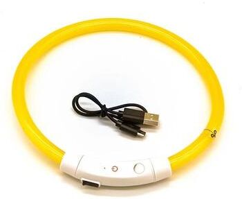 Uplifted Finds LED Night Safety Luminous Dog Collar 2 yellow m 50 Cm