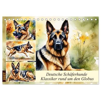 Deutsche Schäferhunde - Klassiker rund um den Globus (Tischkalender 2027 DIN A5 quer), CALVENDO Monatskalender