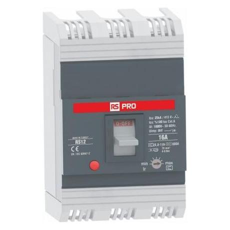 RS PRO RS RS12, Schutzschalter 1-polig, 16A Frontp (683410)