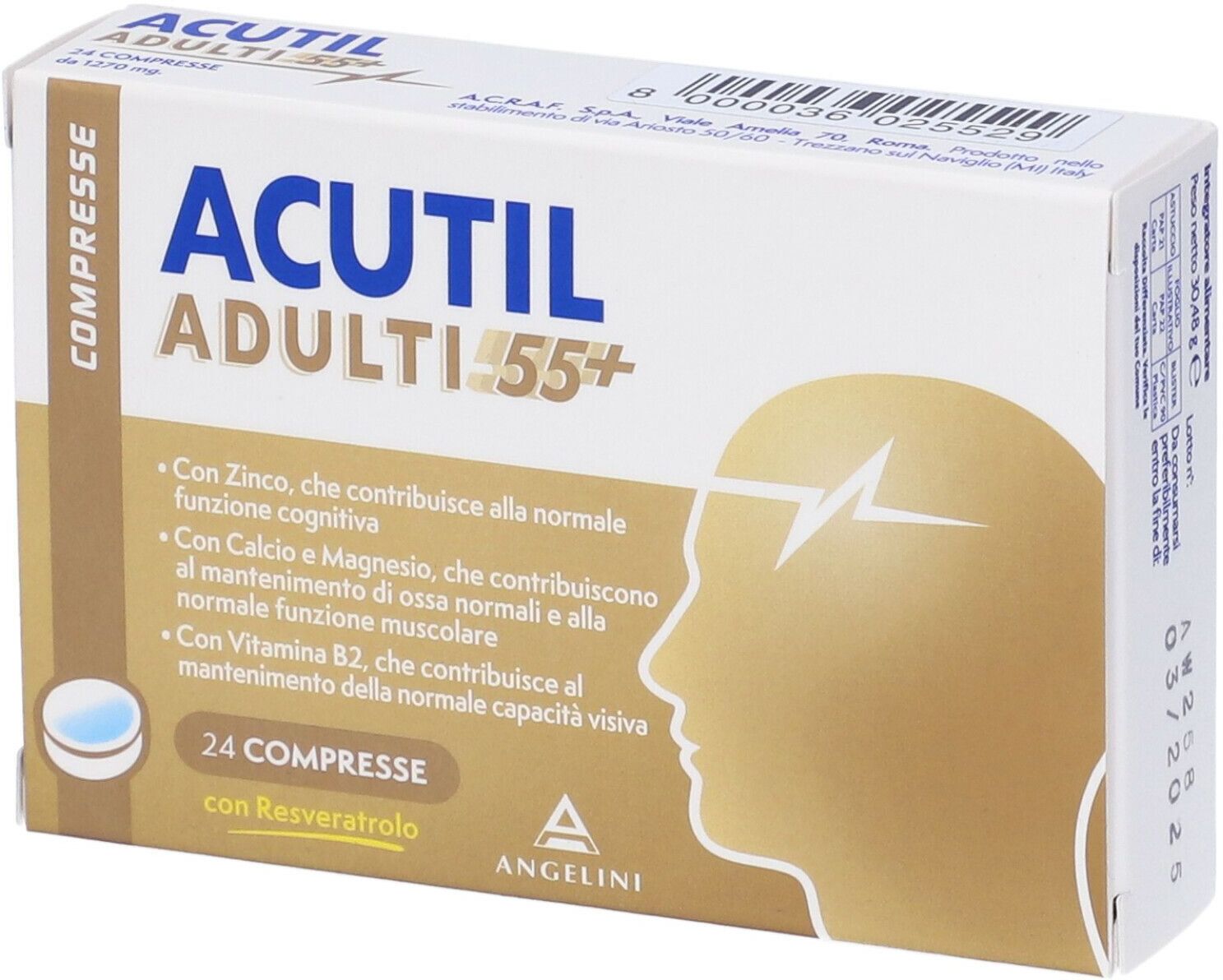ANGELINI PHARMA ITALIA SpA Acutil Adulti 55+, 24 Compresse