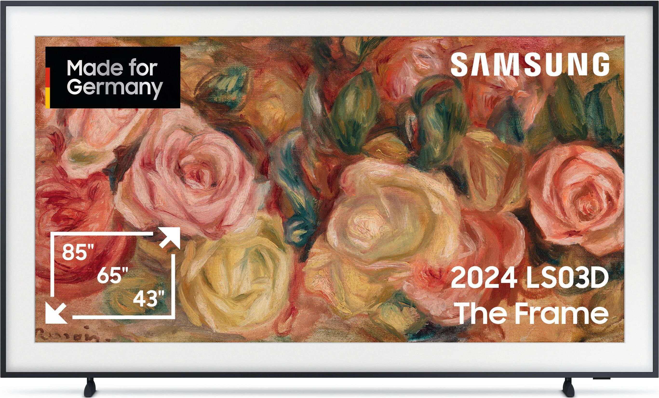 Samsung The Frame 65" LS03D QLED 4K Art Mode Tizen OS Smart TV (2024), 165,1 cm (65"), 3840 x 2160 Pixel, QLED, Smart-TV, WLAN, Schwarz