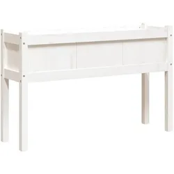 vidaXL, Hochbeet, Pflanzkübel 2 Stk. mit Beinen Weiss Massivholz