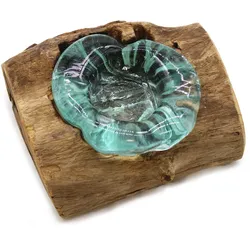 Molton Glass Candle Single Holder on Wood