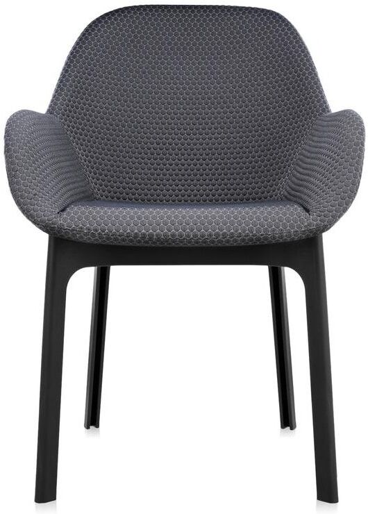 Kartell Clap Sessel (schwarz / Stoff Melange graphitgrau) schwarz / Stoff Melange graphitgrau
