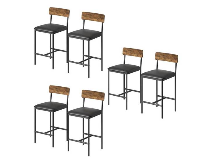 Chaises industrielles - LUNSY - Ensemble de 6 chaises - Style industriel moderne - Structure métallique robuste