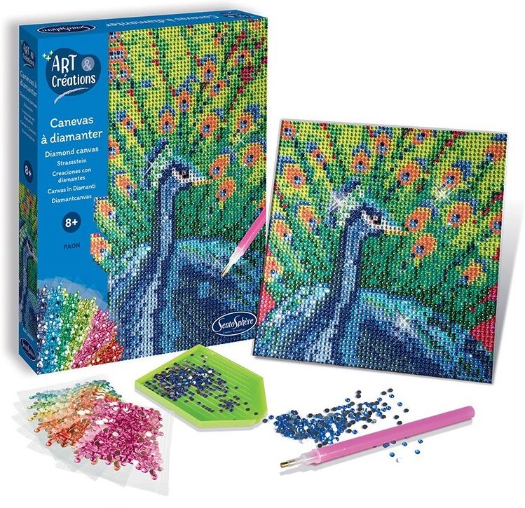 Art & Créations Canevas à diamanter Paon - Sentosphère